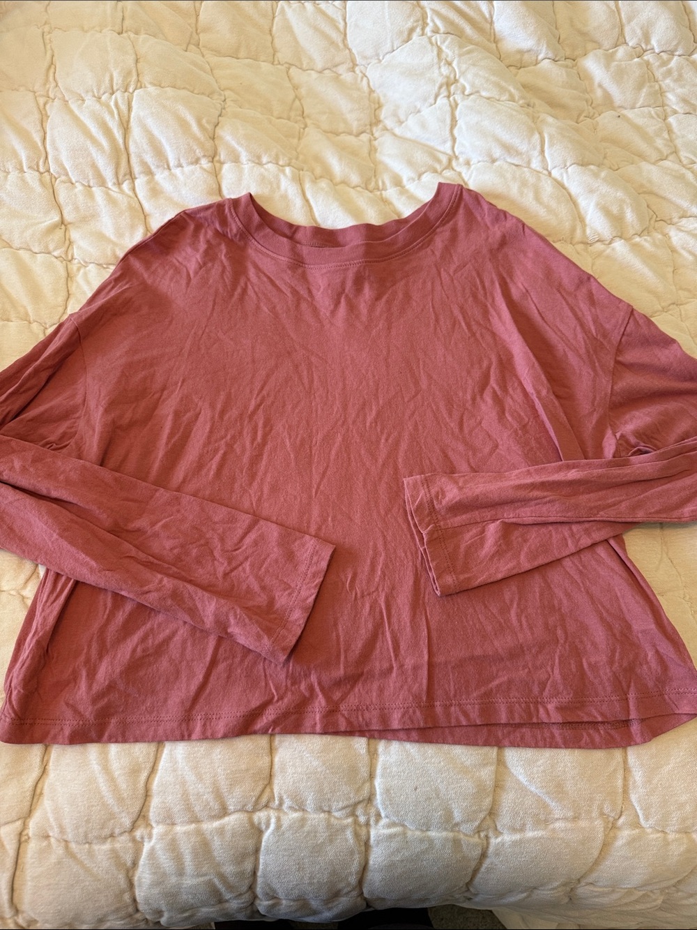Women's Long Sleeve Crewneck Top in Dusty Rose